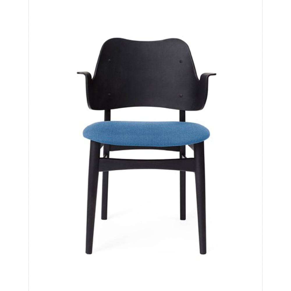 Warm Nordic Gesture stol, trukket sete Sea blue-sortlakkert bkestativ