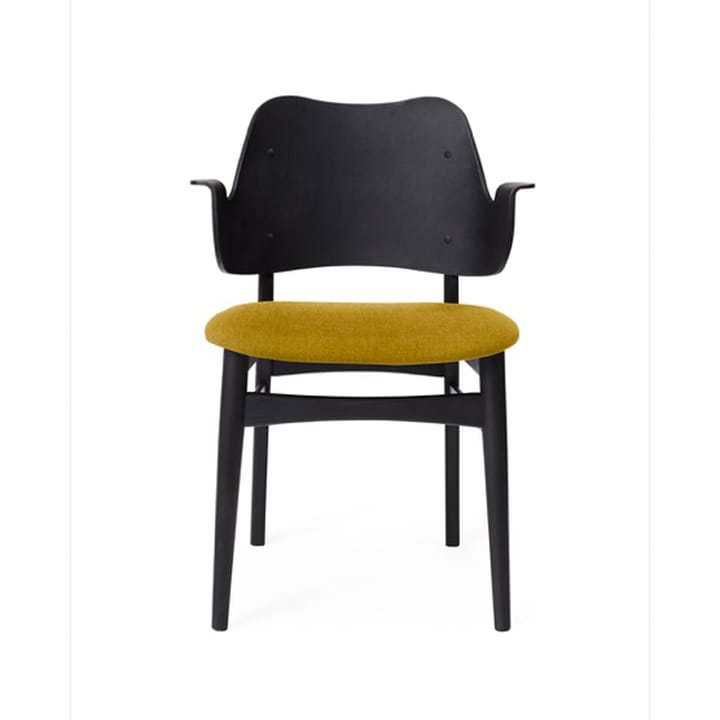 Gesture stol, trukket sete - Yellow-sortlakkert bøkestativ - Warm Nordic