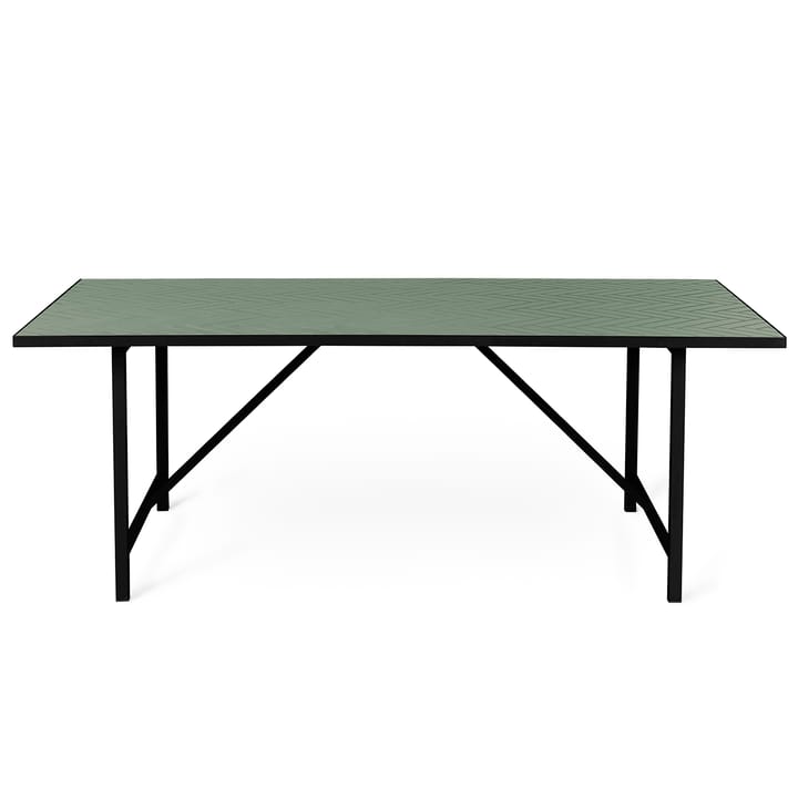 Herringbone Tile spisebord svart understell - Forest green - Warm Nordic