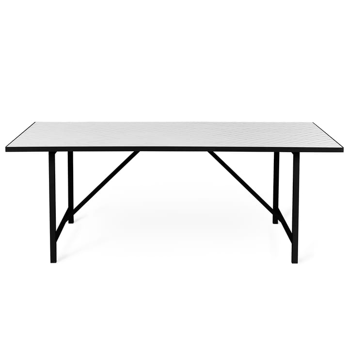 Herringbone Tile spisebord svart understell - Pure white - Warm Nordic