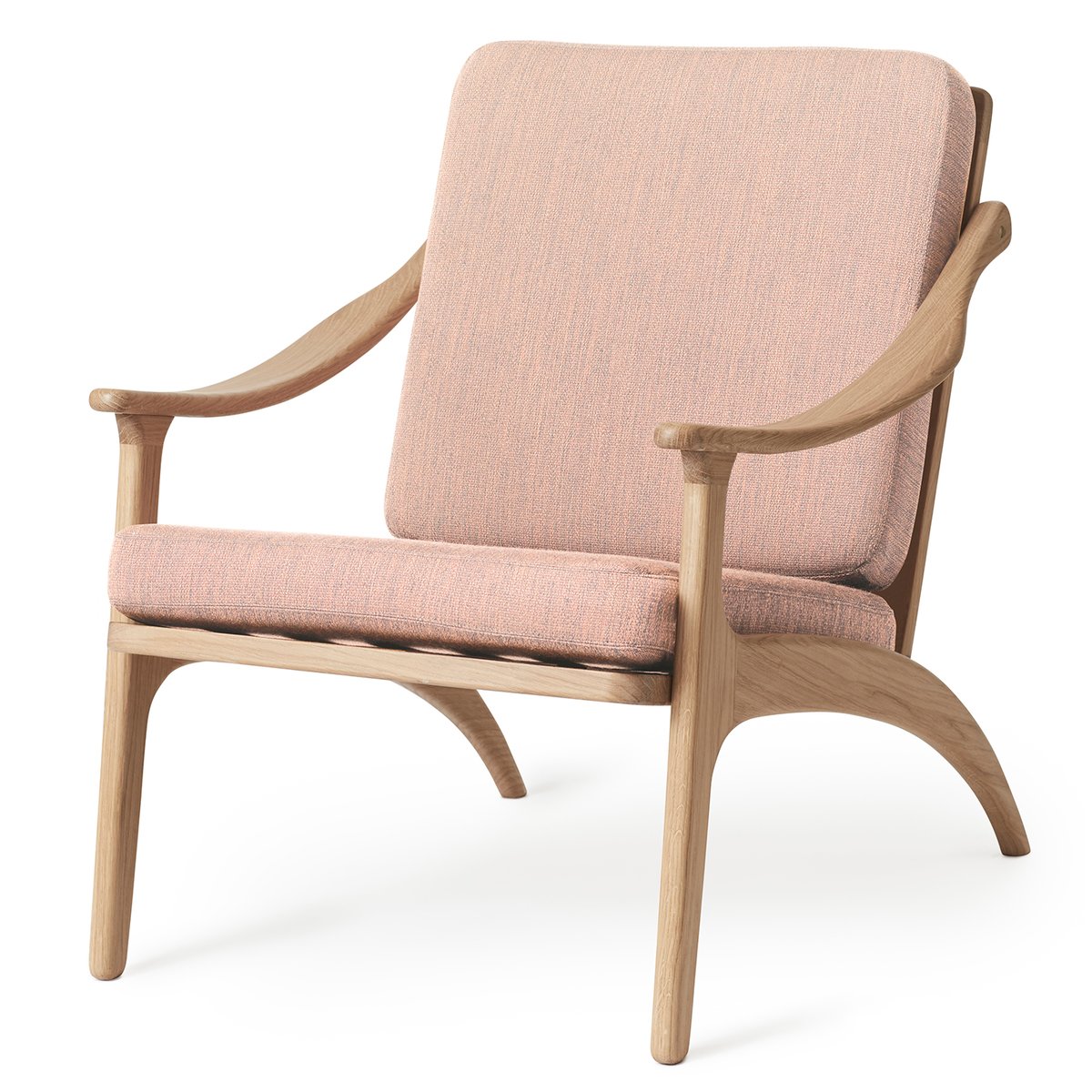 Warm Nordic Lean Back Canvase stol hvitoljet eik Pale rose