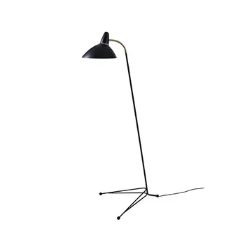 Lightsome gulvlampe - Black noir, messingdetaljer - Warm Nordic