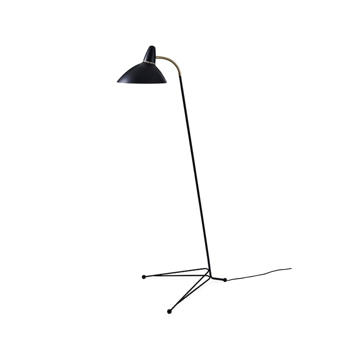 Lightsome gulvlampe - Black noir, messingdetaljer - Warm Nordic