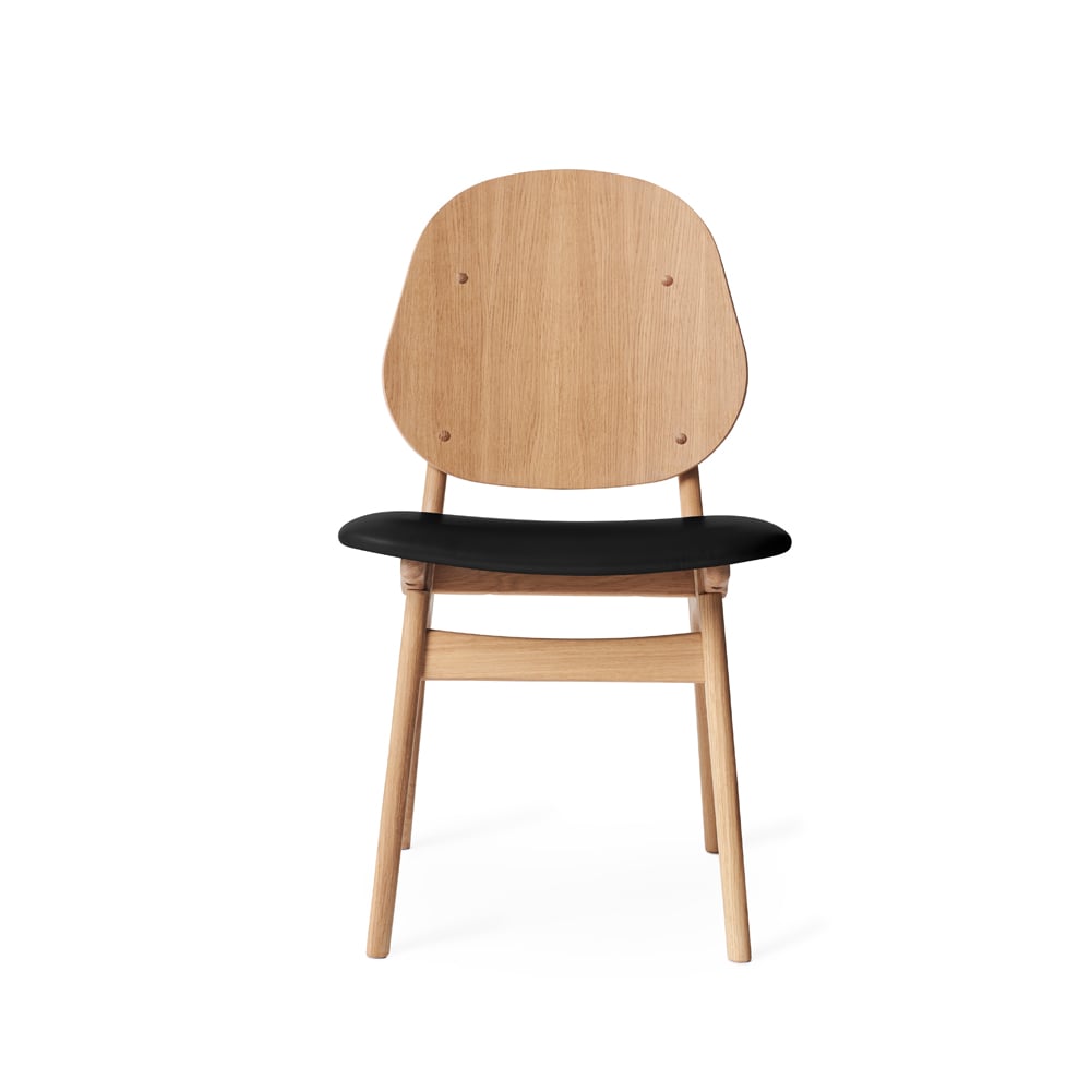 Warm Nordic Noble stol skinn black, hvitoljet eikestativ