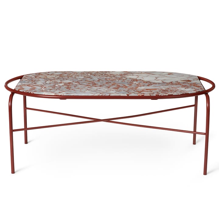 Secant ovalt salongbord marmor - Red veined - Warm Nordic