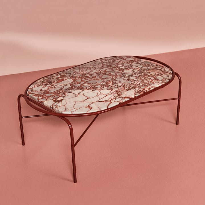 Secant ovalt salongbord marmor - Red veined - Warm Nordic