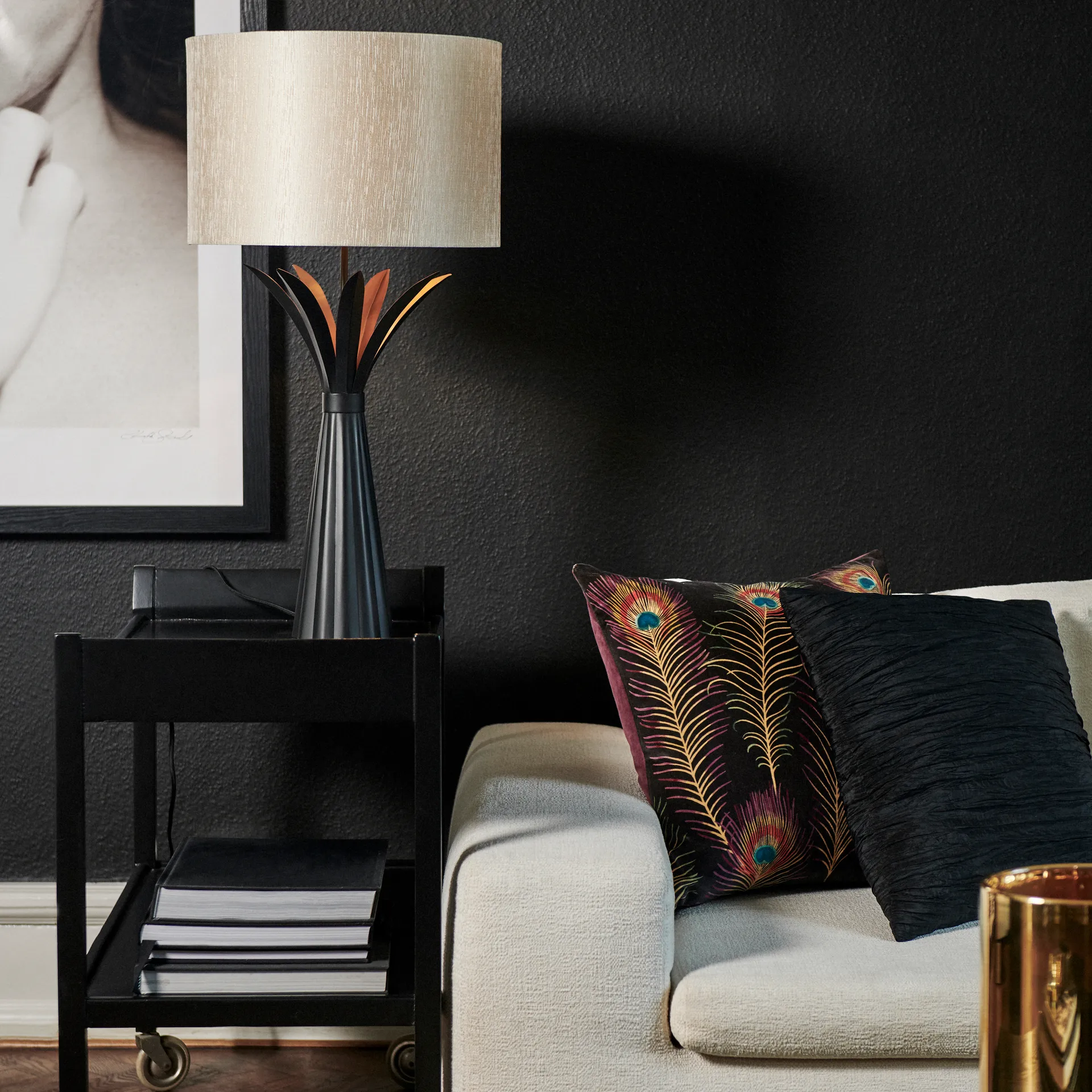 Claire lampefot, svart Watt & Veke