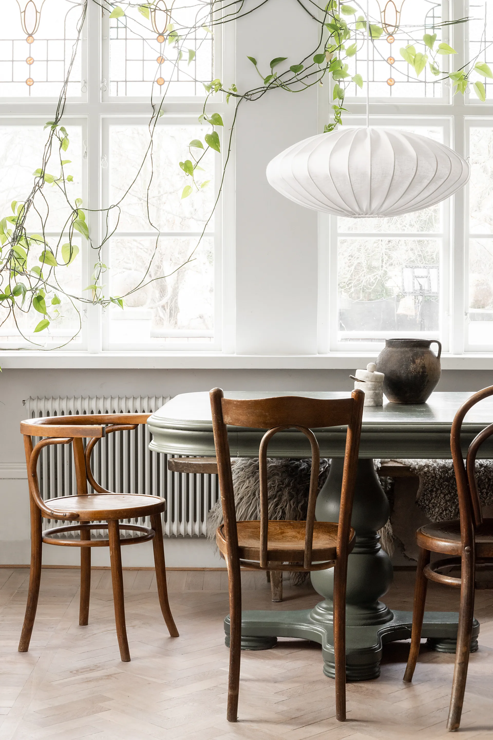 Ellipse lampeskjerm 65 cm lin, Hvit Watt & Veke