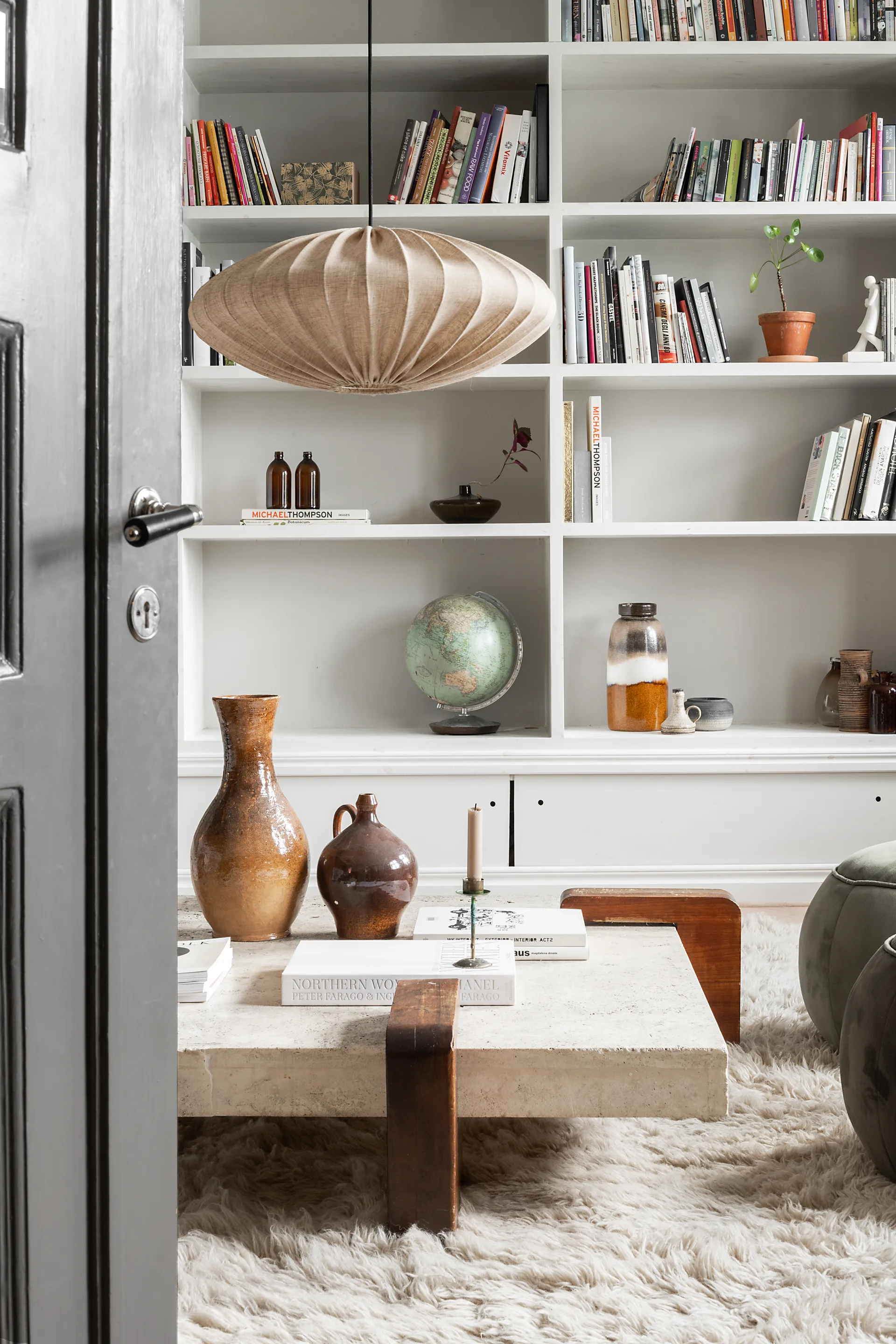 Ellipse lampeskjerm 65 cm lin, Sand Watt & Veke