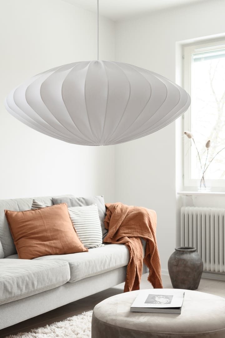 Ellipse lampeskjerm 80 cm bomull, Hvit Watt & Veke