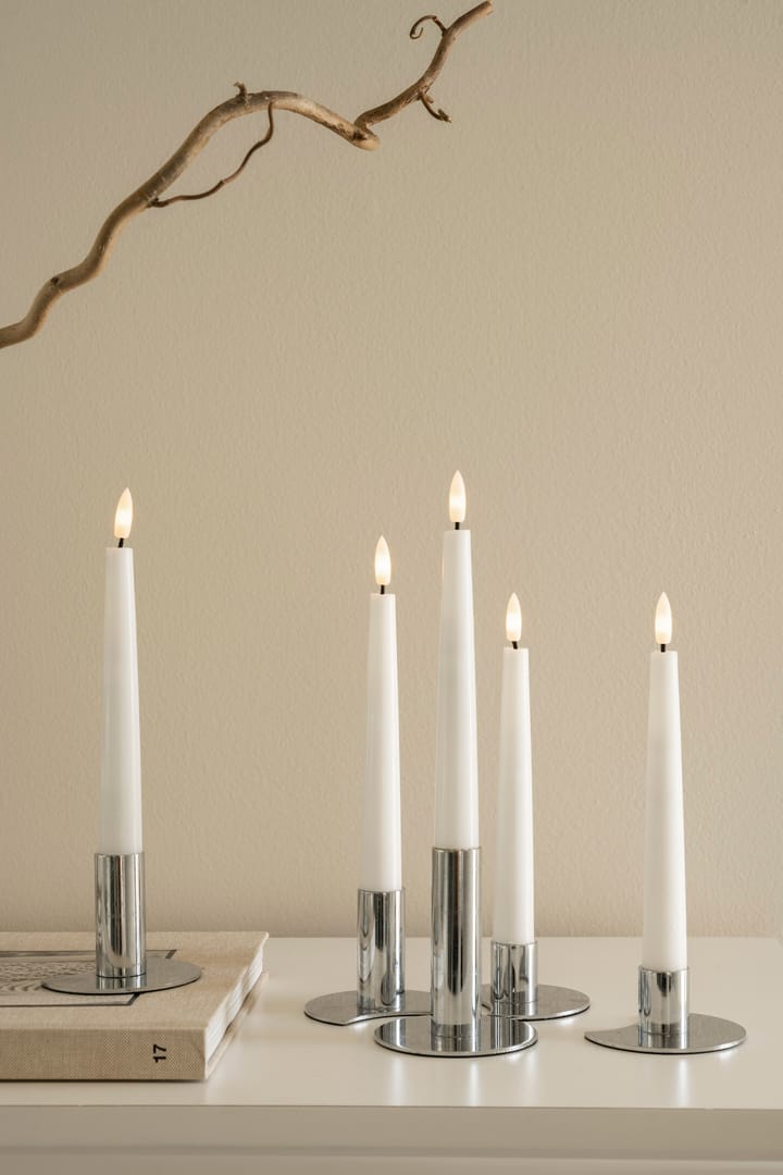 Lykke kombinerbar lysestake inkl. 5 stk LED-lys, Chrome Watt & Veke