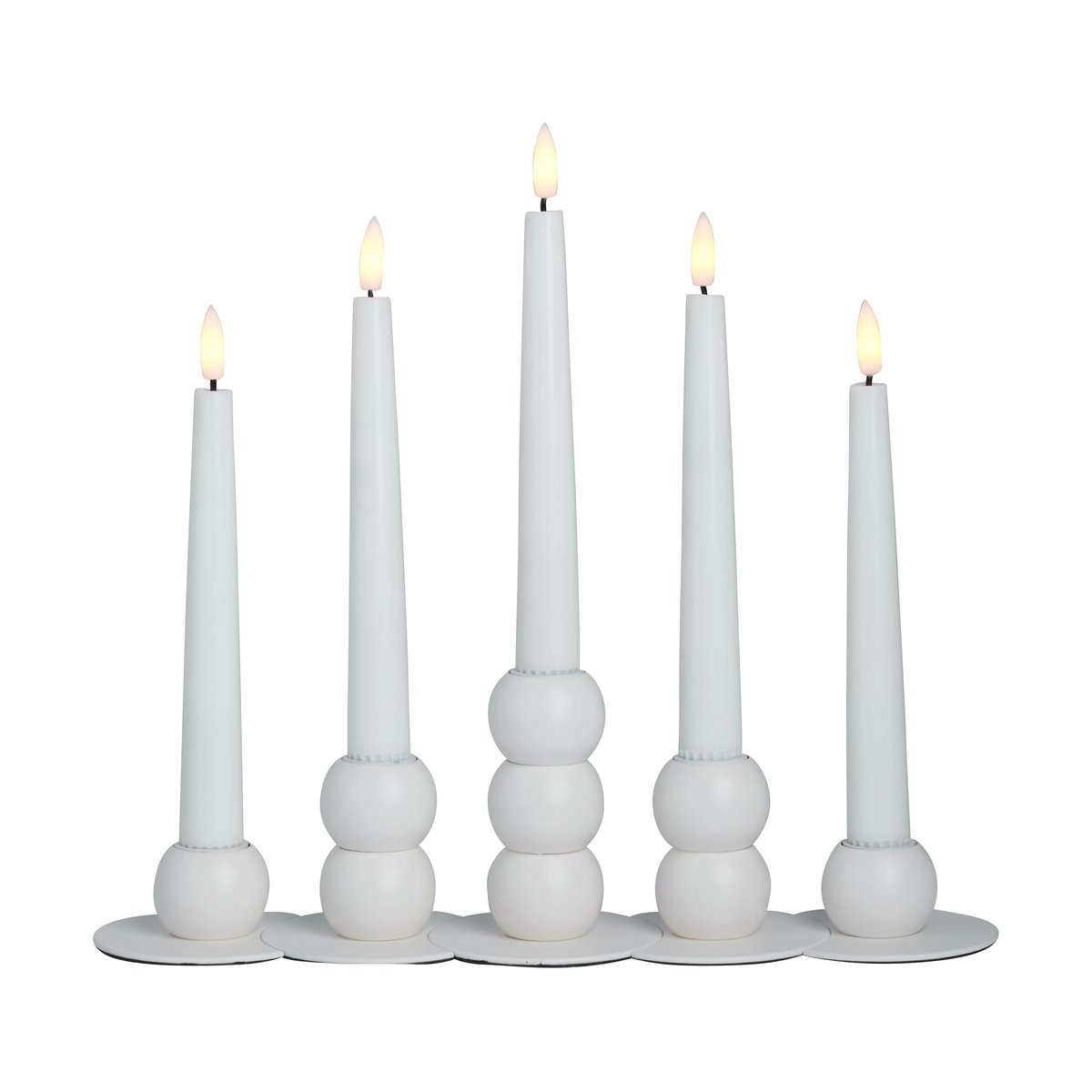 Lykke kombinerbar lysestake inkl. 5 stk LED-lys White