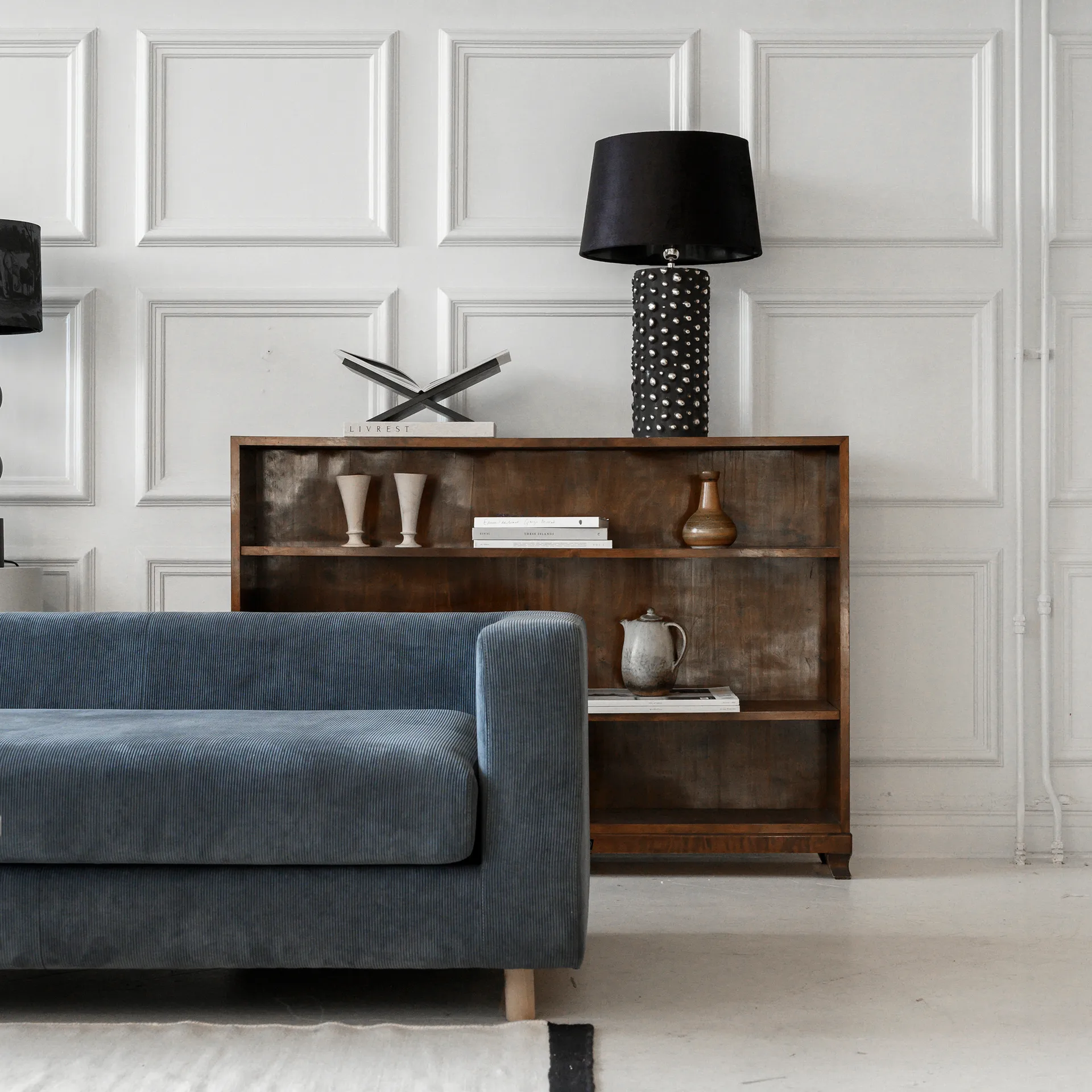 Peggy lampefot 28 cm, Svart-sølv Watt & Veke