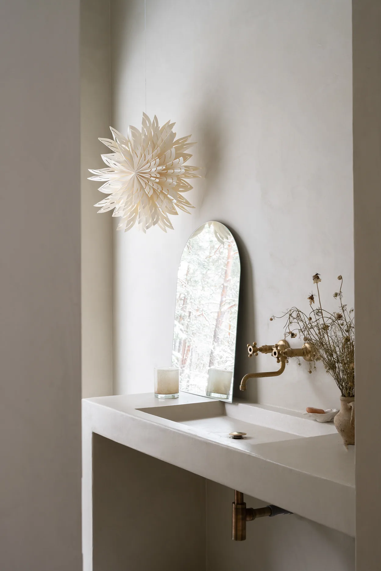 Siv adventsstjerne Ø 60 cm, Hvit Watt & Veke