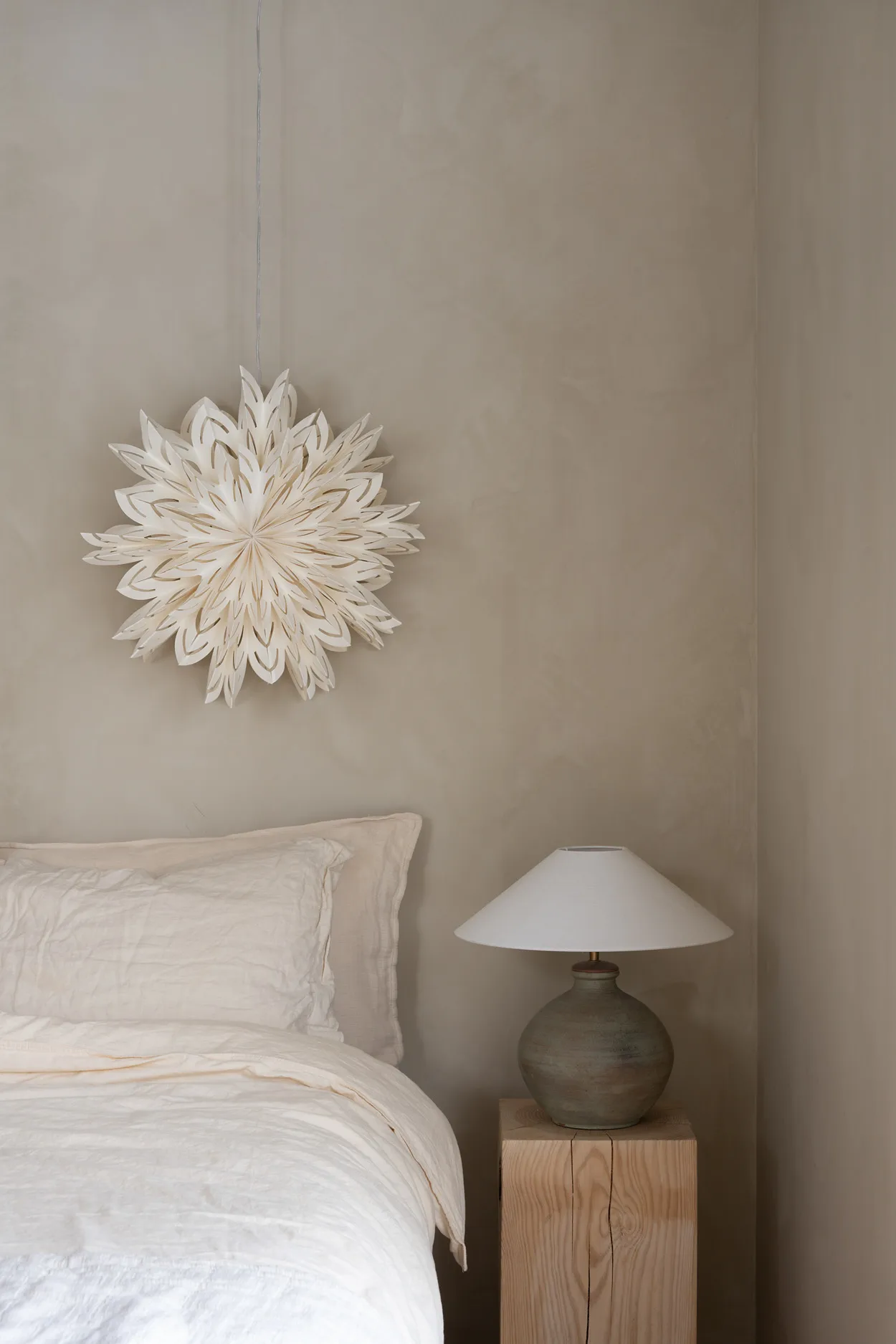 Siv adventsstjerne Ø 60 cm, Hvit Watt & Veke