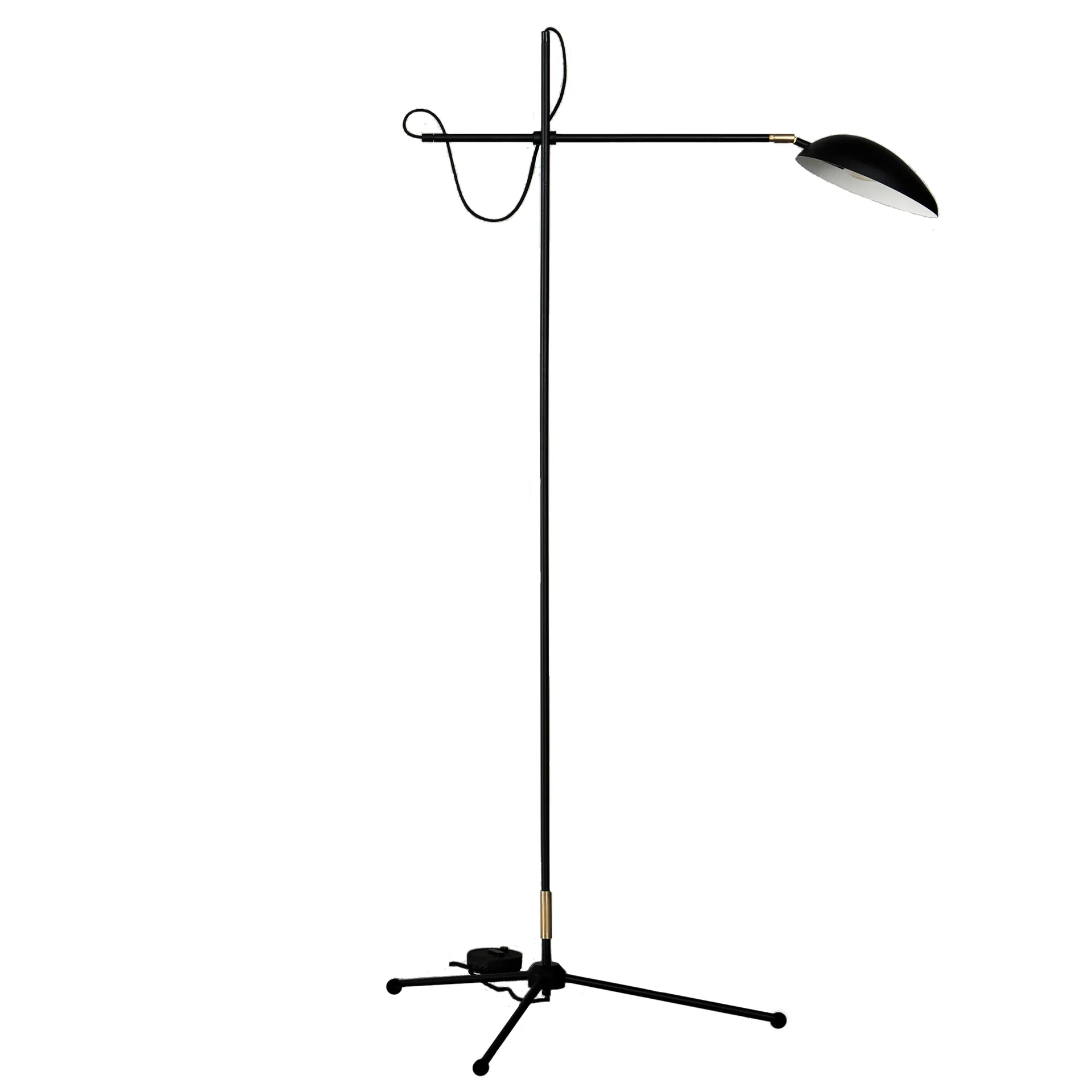 Spoon gulvlampe, matt svart, messing Watt & Veke