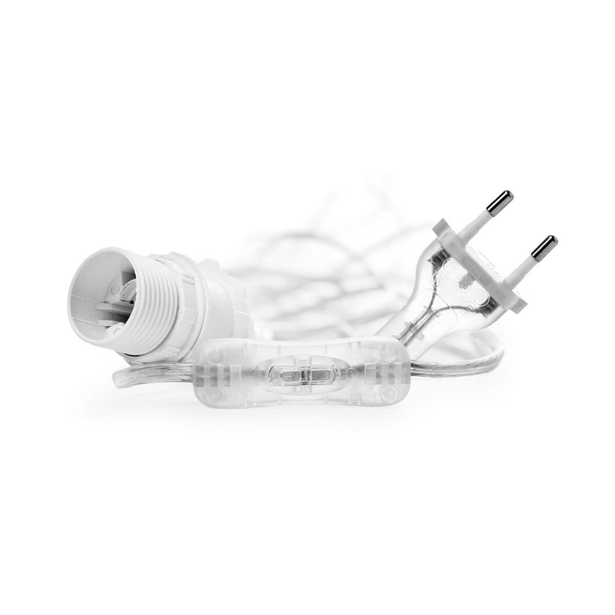 Watt & Veke ledning med bryter Transparent 5 m | Skandinavisk Design | Lampeoppheng & Lampeledninger | Gjennomsiktig