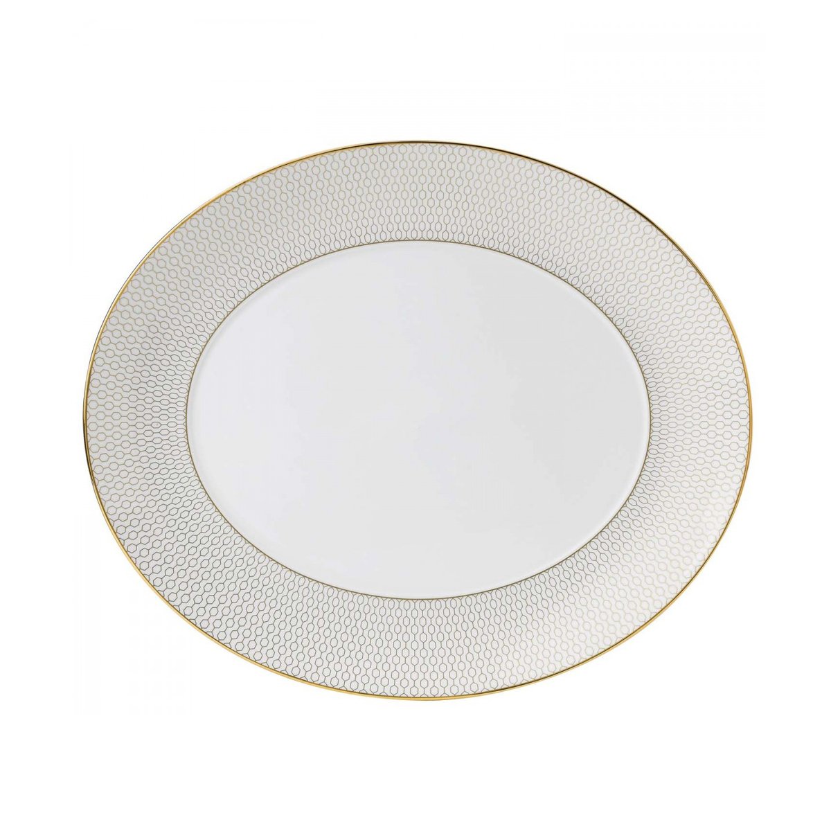 Wedgwood Arris ovalt serveringsfat hvit