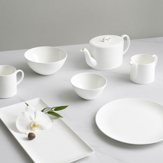 Gio tekanne, hvit Wedgwood