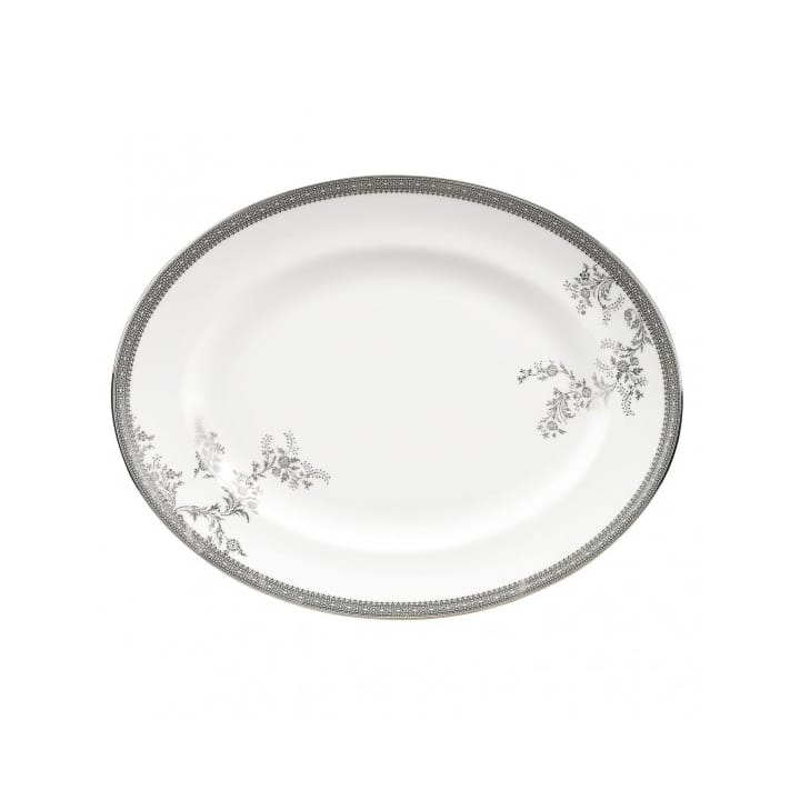 Vera Wang Lace Platinum ovalt serveringsfat - 35 cm - Wedgwood