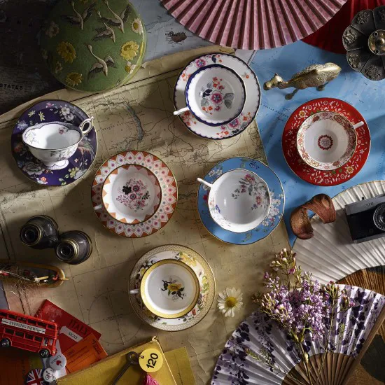 Wonderlust liten tekopp med fat, jasmine bloom Wedgwood