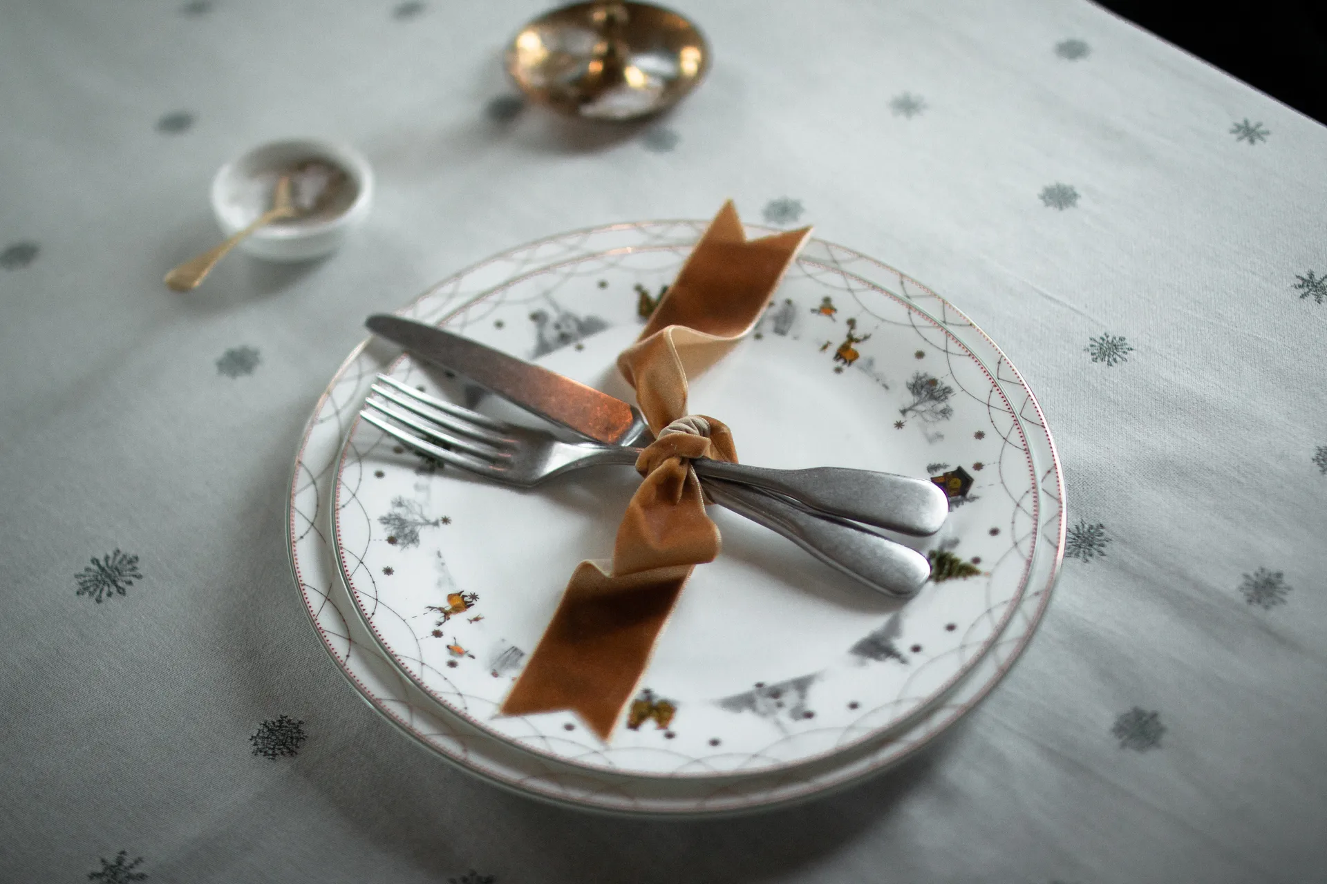 Julemorgen duk, Hvit-grønn, 140x240 cm Wik & Walsøe