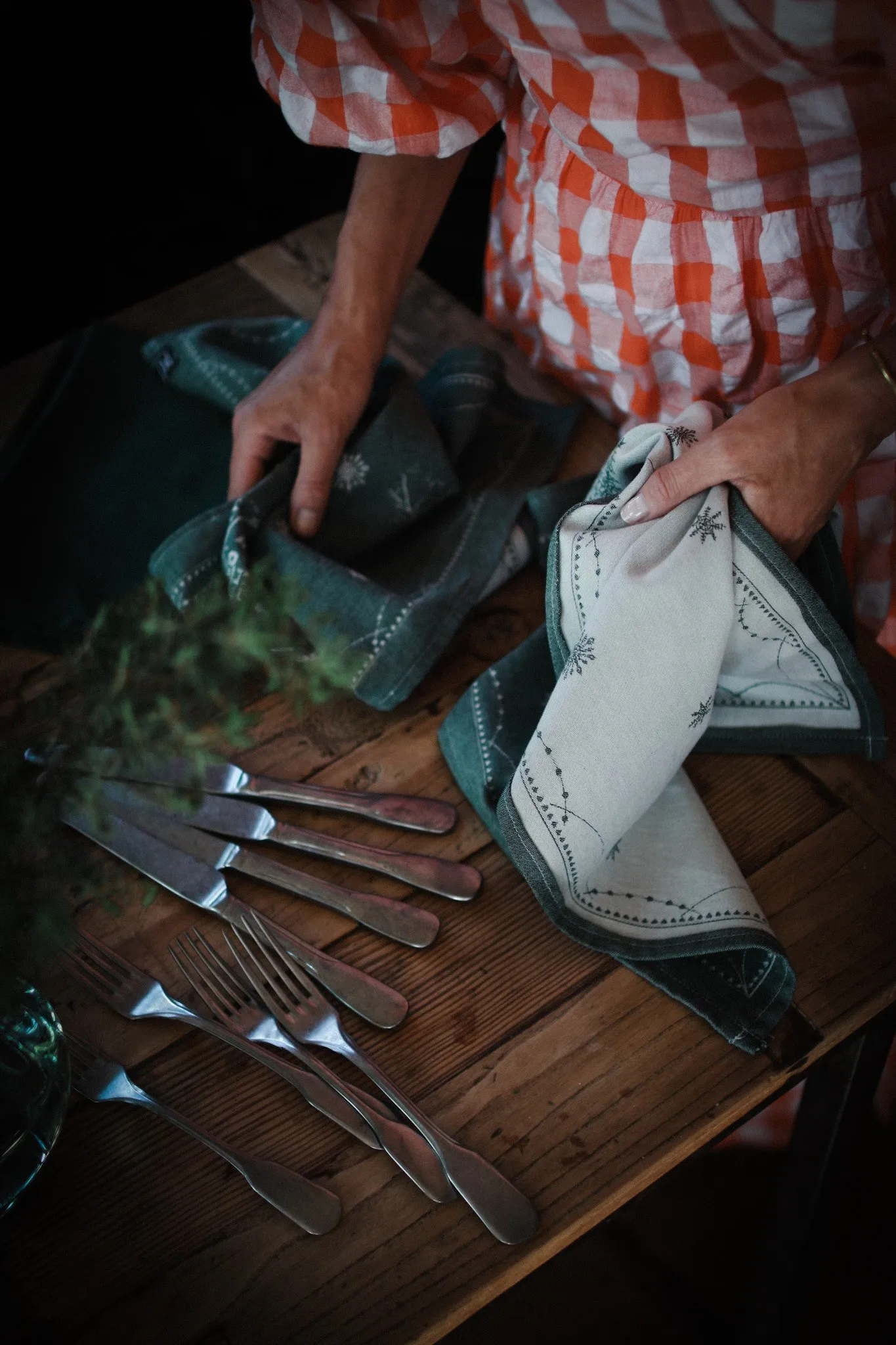 Julemorgen kjøkkenhåndkle 50x70 cm, Hvit-grønn Wik & Walsøe