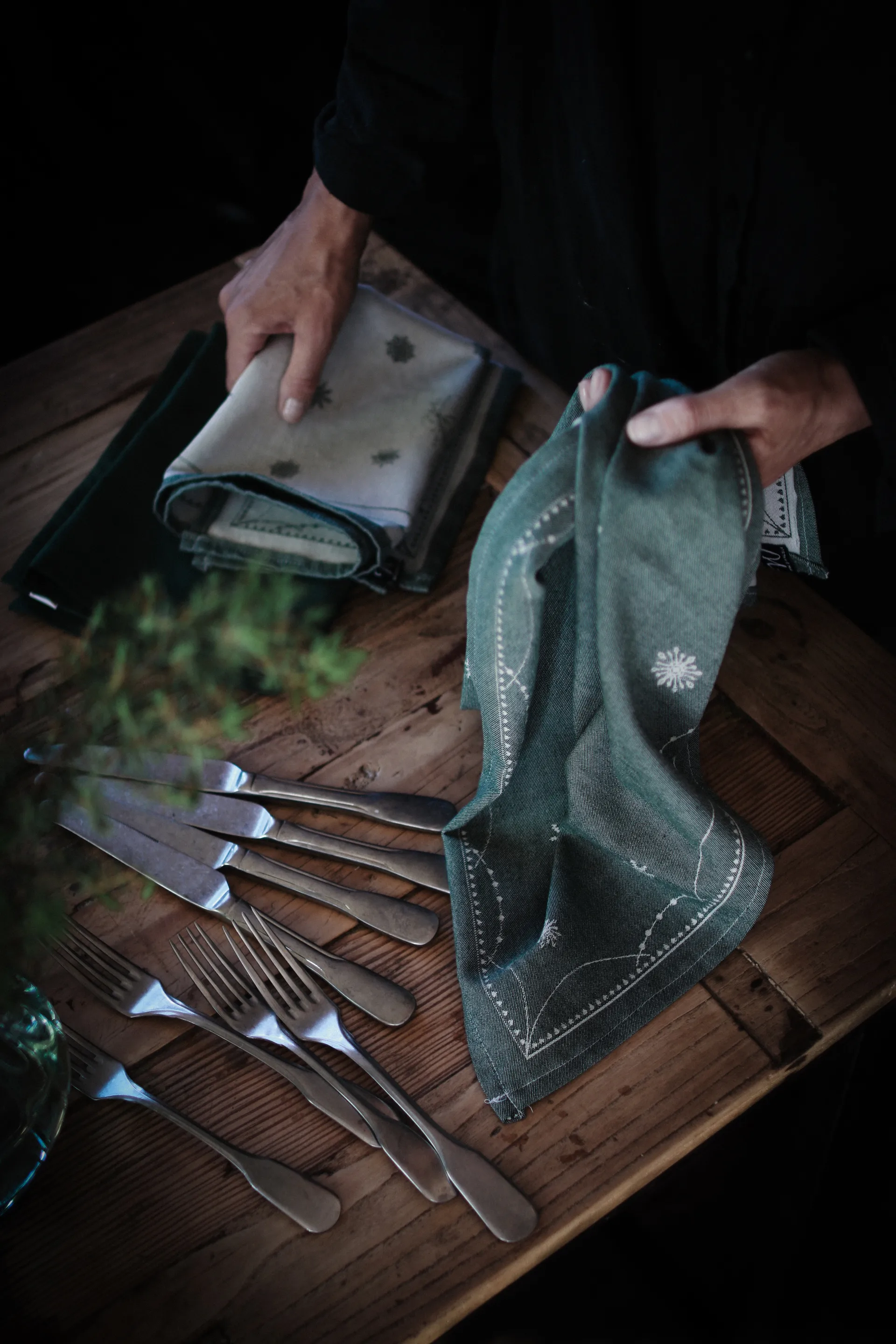 Julemorgen kjøkkenhåndkle 50x70 cm, Hvit-grønn Wik & Walsøe