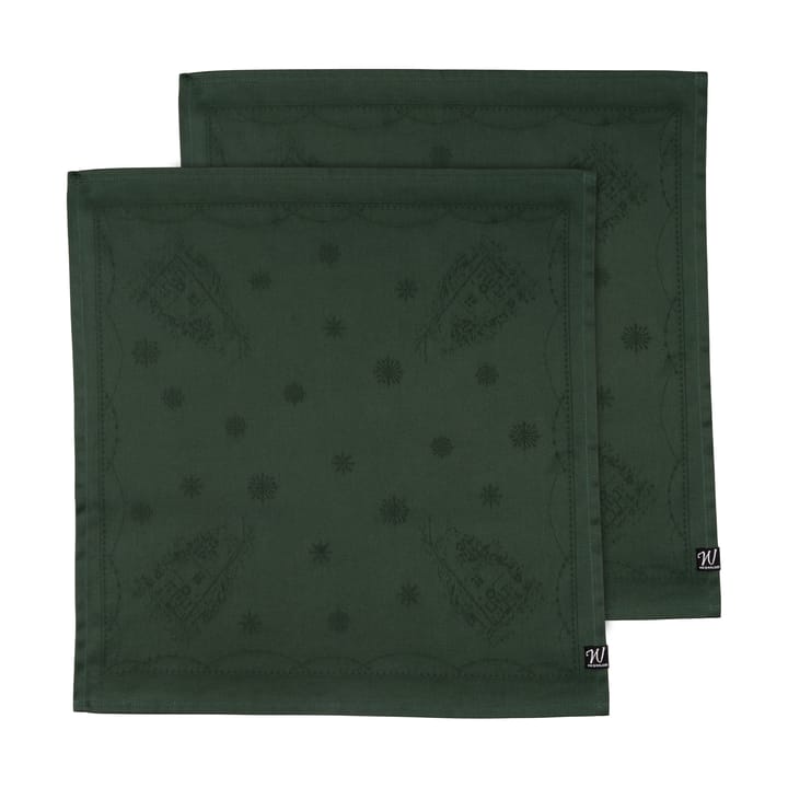 Julemorgen stoffserviett 45x45 cm 2-pack - Grønn - Wik & Walsøe