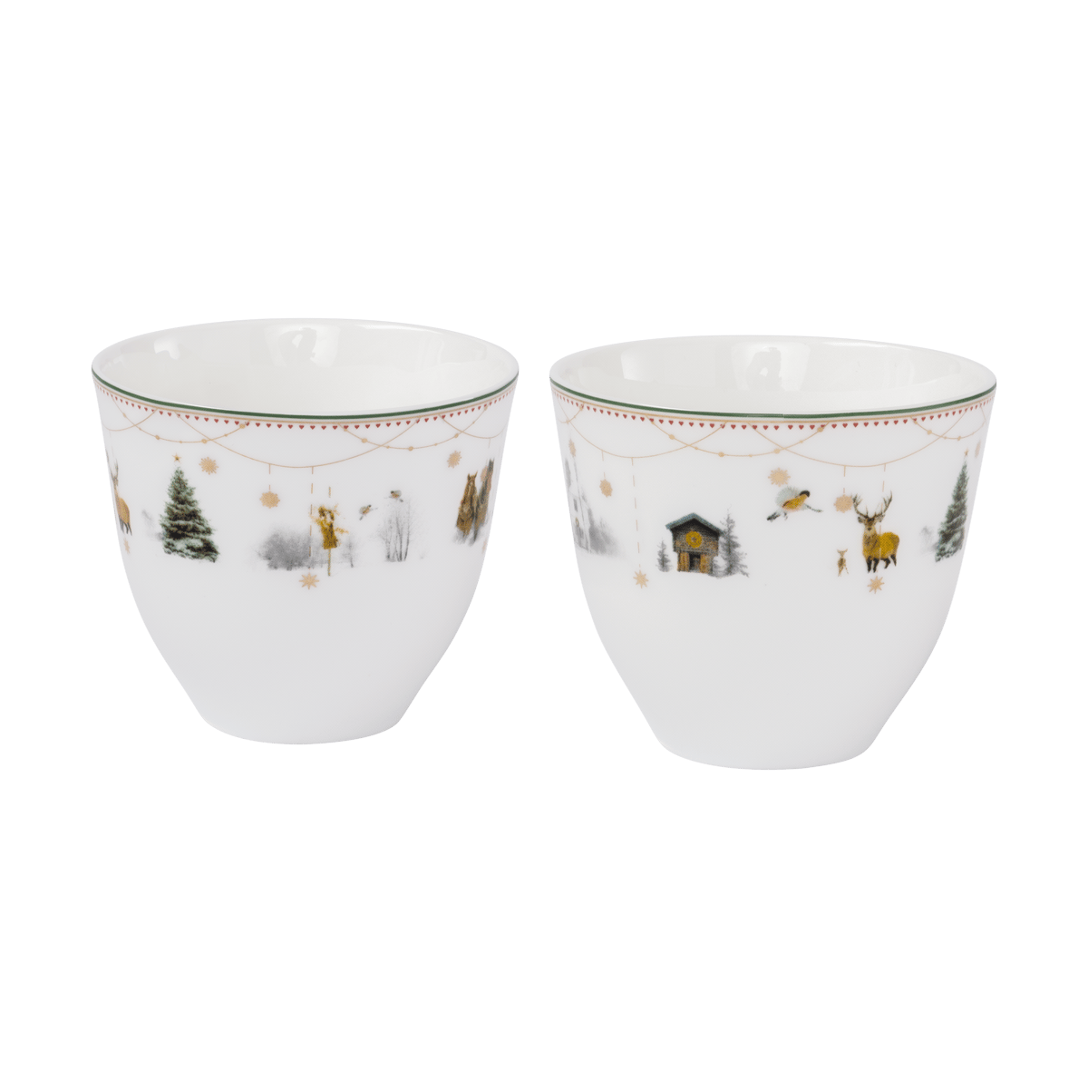Wik & Walse Julemorgen Story kopp 2-pk 20 cl Hvit | Skandinavisk Design | Kaffekopper | Hvit