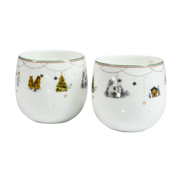 Julemorgen Story lyslykter 2-pack - Hvit - Wik & Walsøe