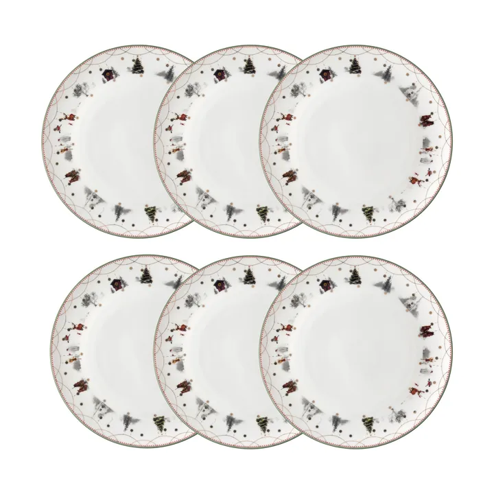 Julemorgen tallerken Ø20 cm 6-pakning - undefined - Wik & Walsøe