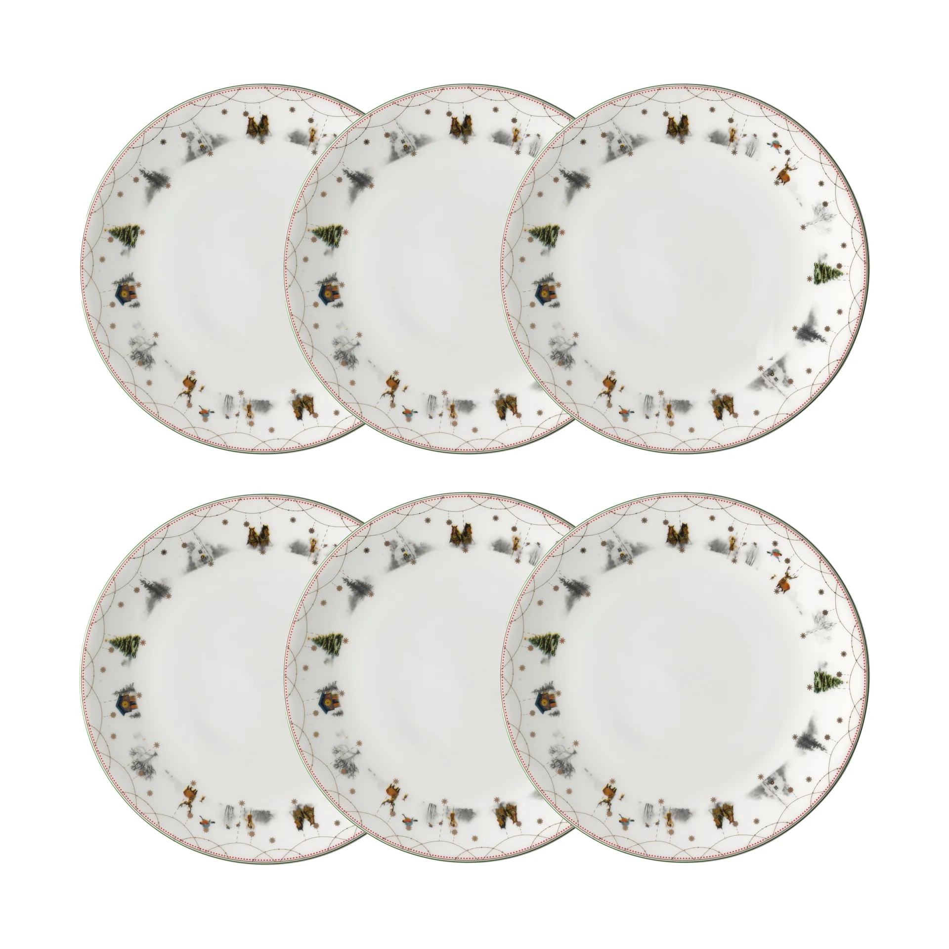 Julemorgen tallerken Ø28 cm 6-pakning Wik & Walsøe