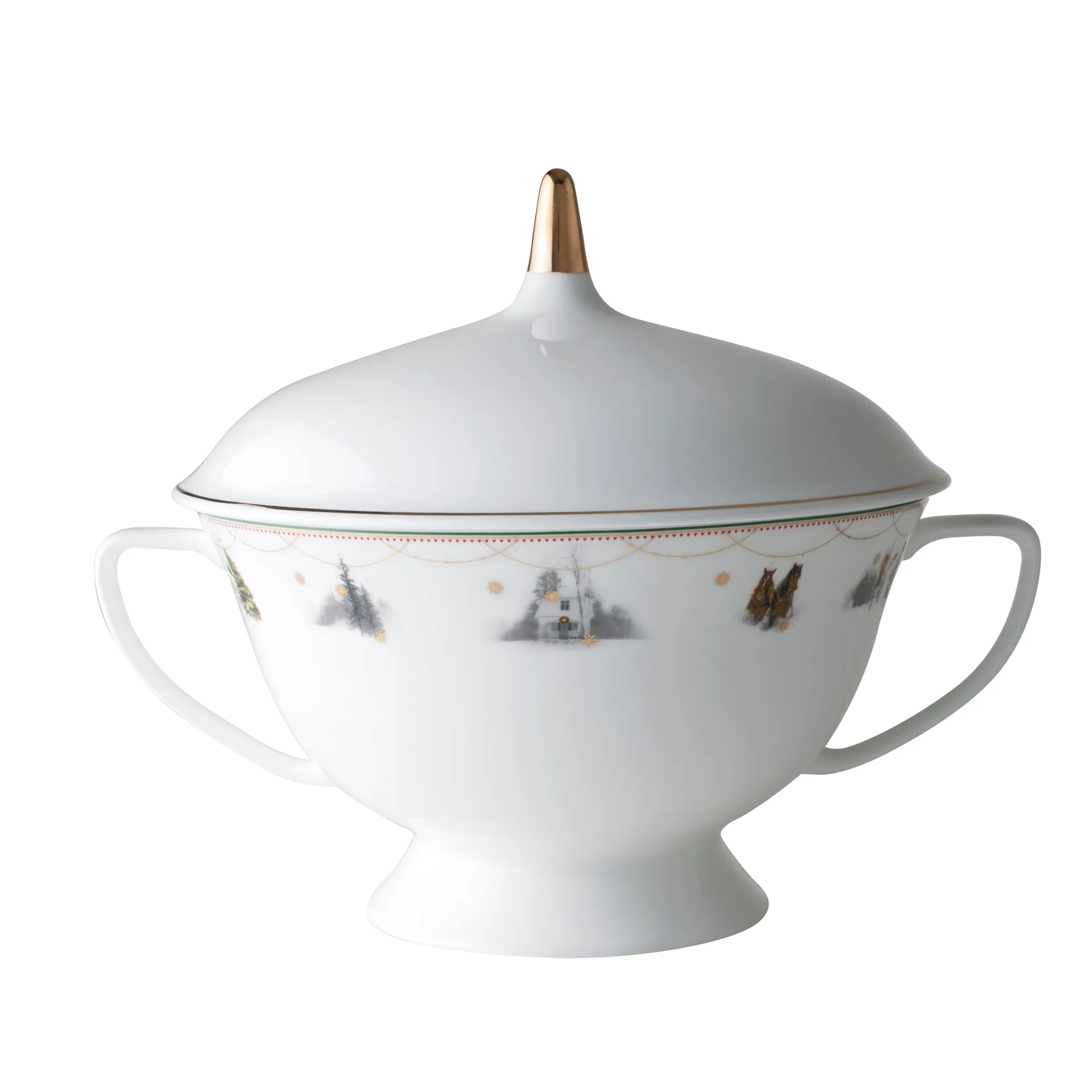 Julemorgen terrin, hvit Wik & Walsøe