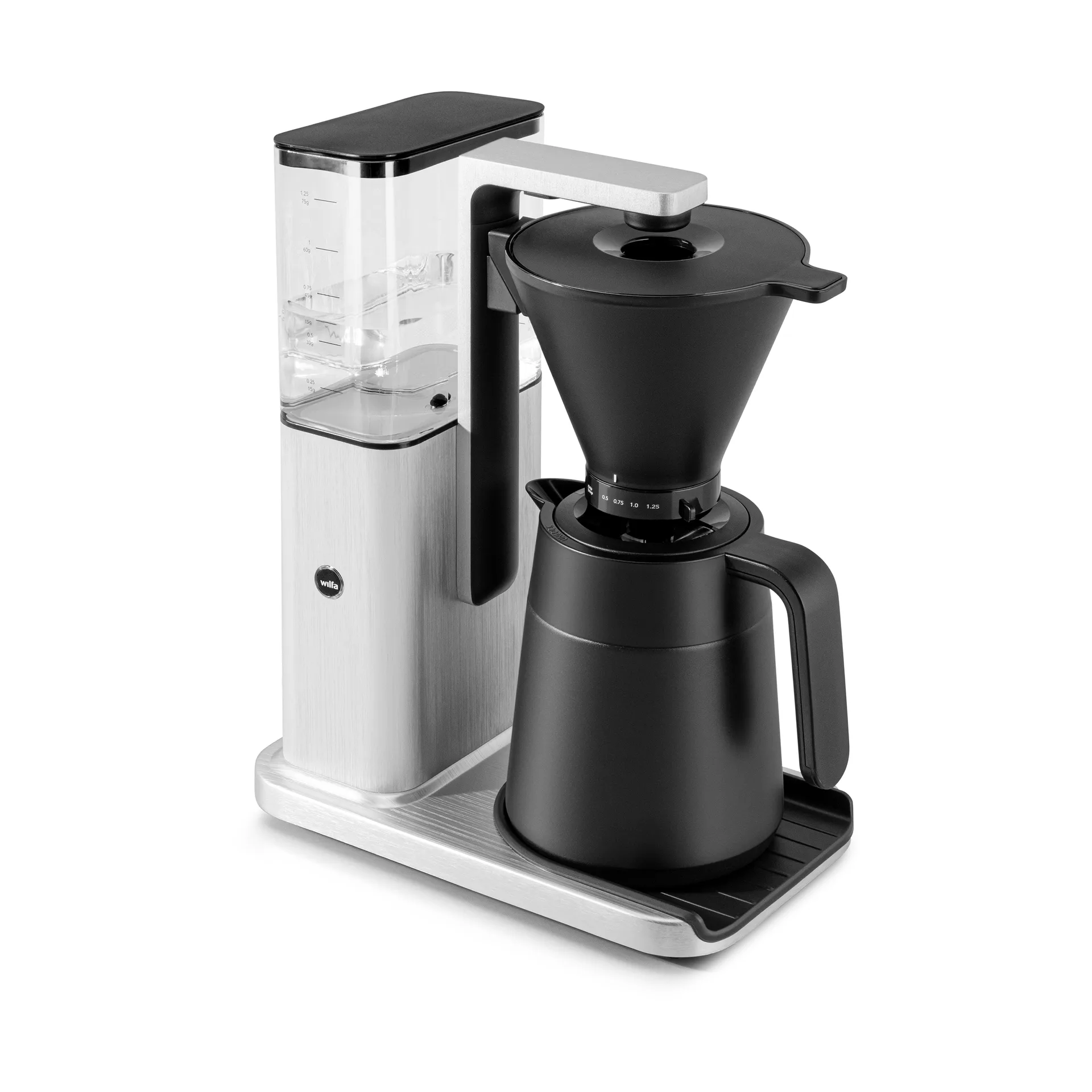 Wilfa Zense Alux termokaffetrakter, Aluminium-svart, 1,25 L Wilfa