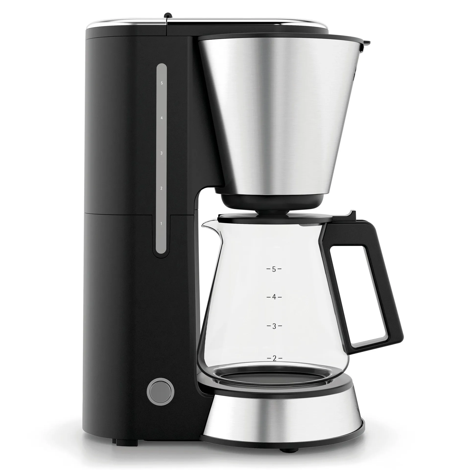 Kitchenminis kaffetrakter glass 5 kopper, Svart-sølv WMF