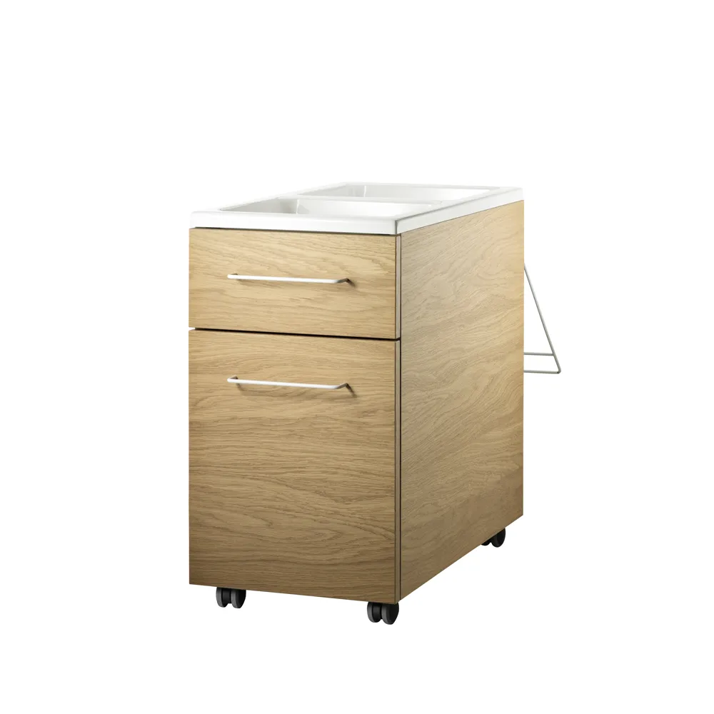 Works rullekommode, eik Works