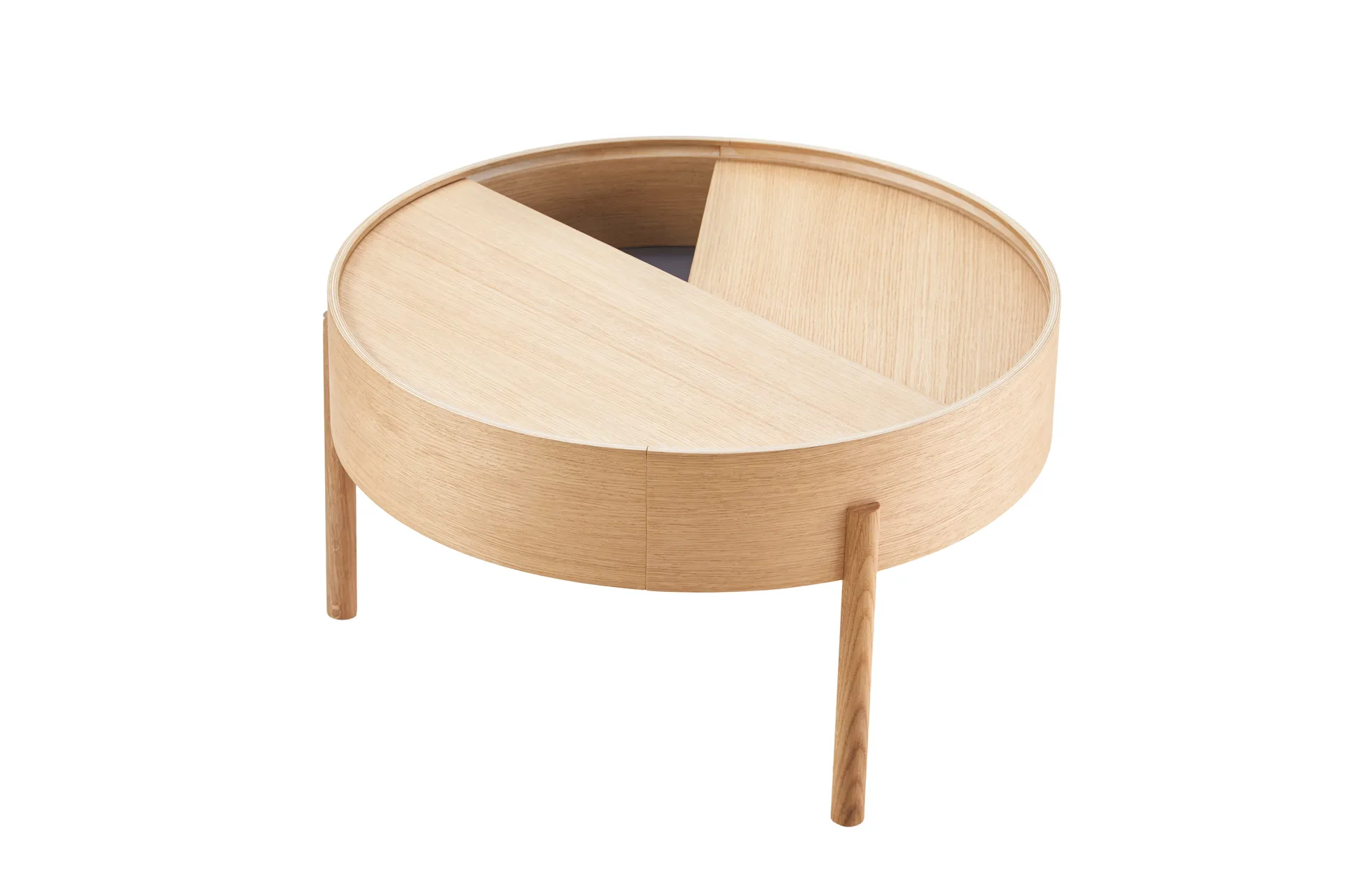 Arc salongbord Ø66 cm, Hvitpigmentert eik Woud