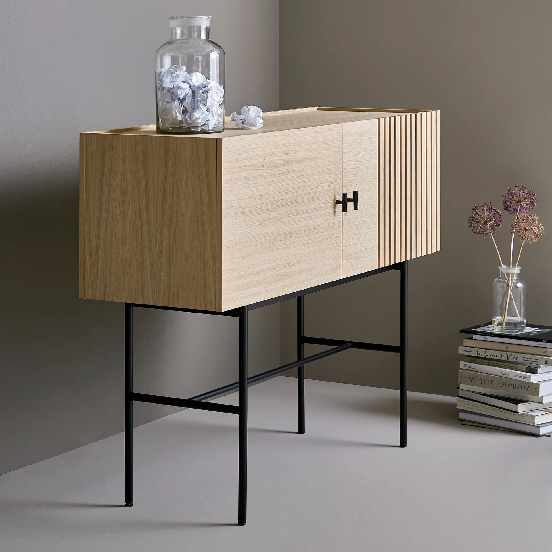 Array sidebord, 120cm, hvitpigmentert eik Woud