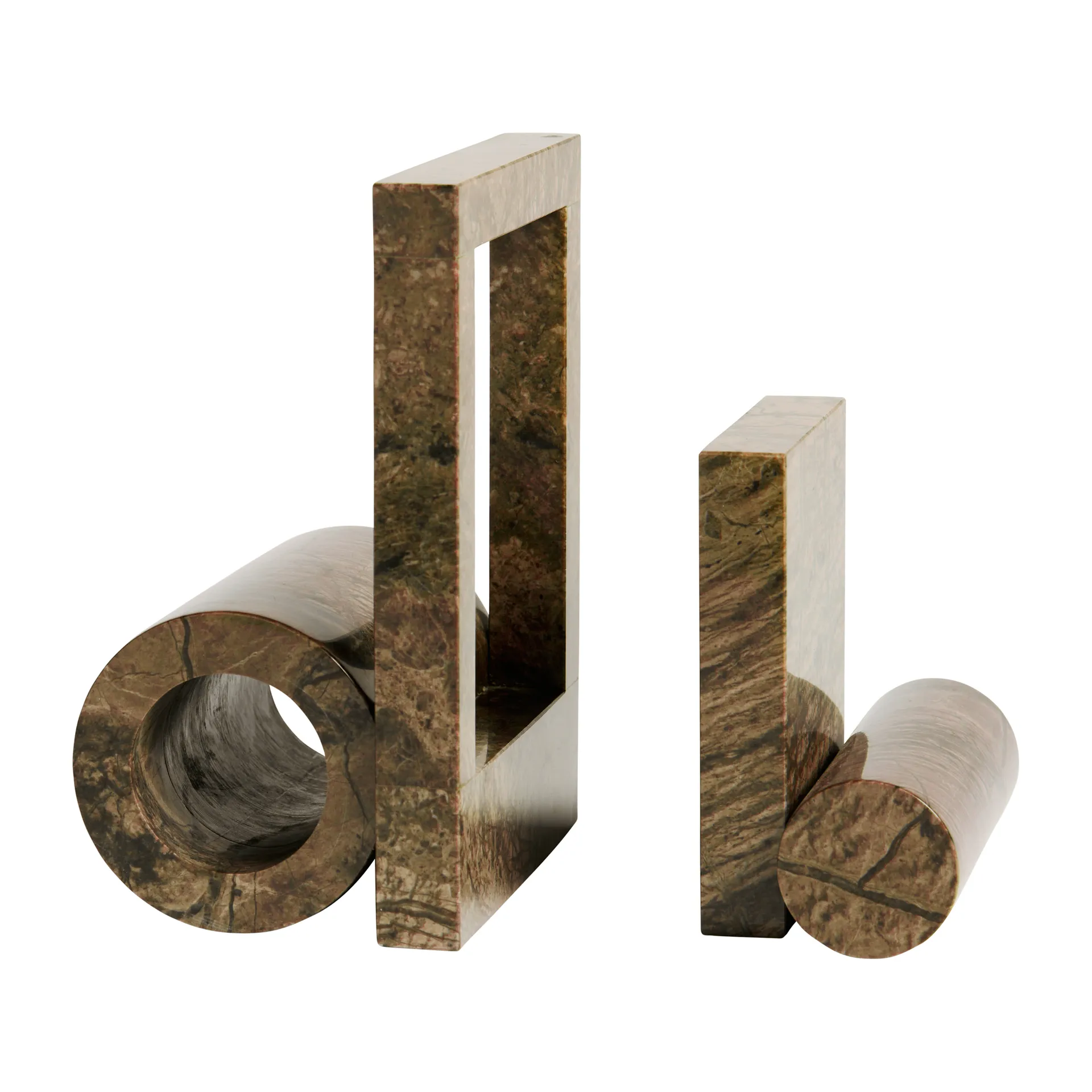 Booknd bokstøtte marmor, Brun Woud