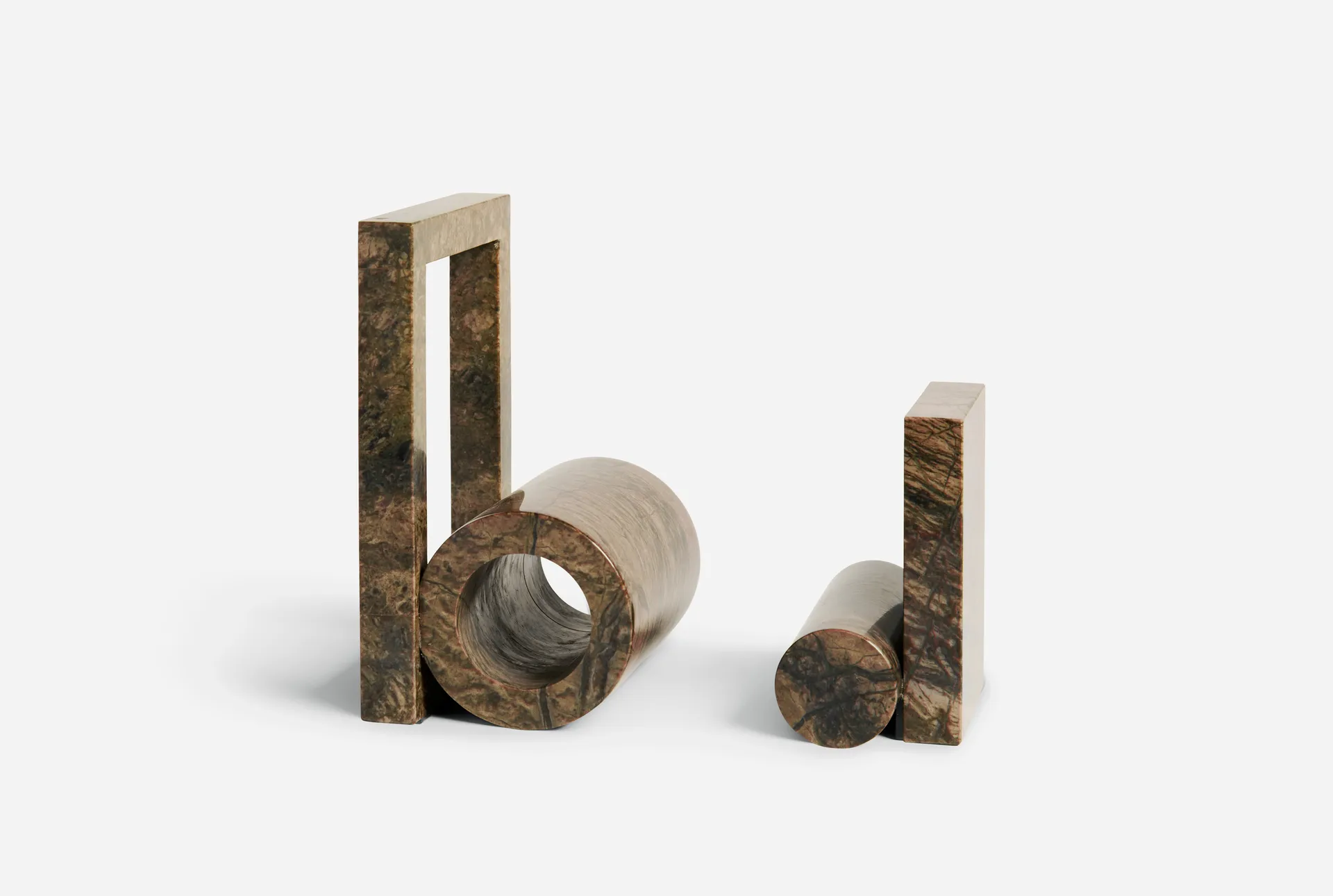 Booknd bokstøtte marmor, Brun Woud