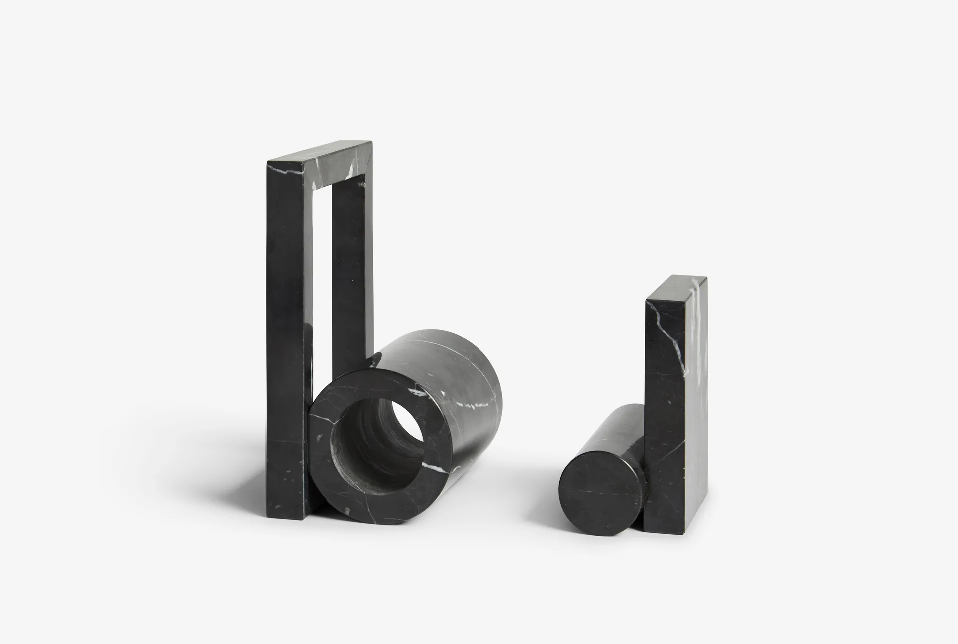 Booknd bokstøtte marmor, Svart Woud