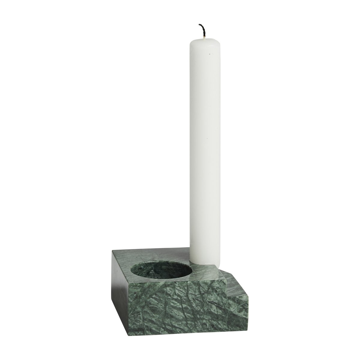 Woud Jeu de dés 3 lysholder marmor Grønn