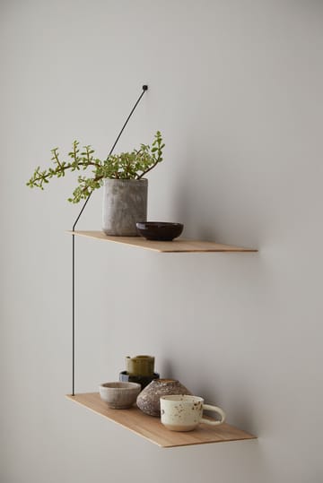 Stedge hylle 60 cm - Hvitpigmentert eik - Woud