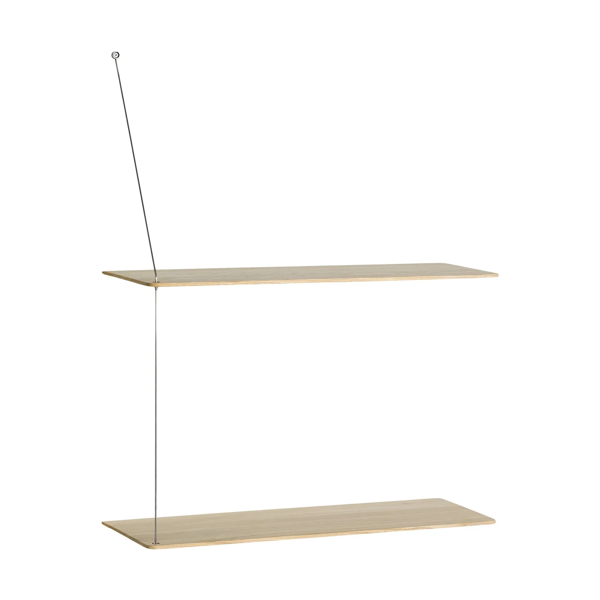 Stedge hylle, Hvitpigmentert eik-børstet stål, 60 cm, 2 hyller Woud