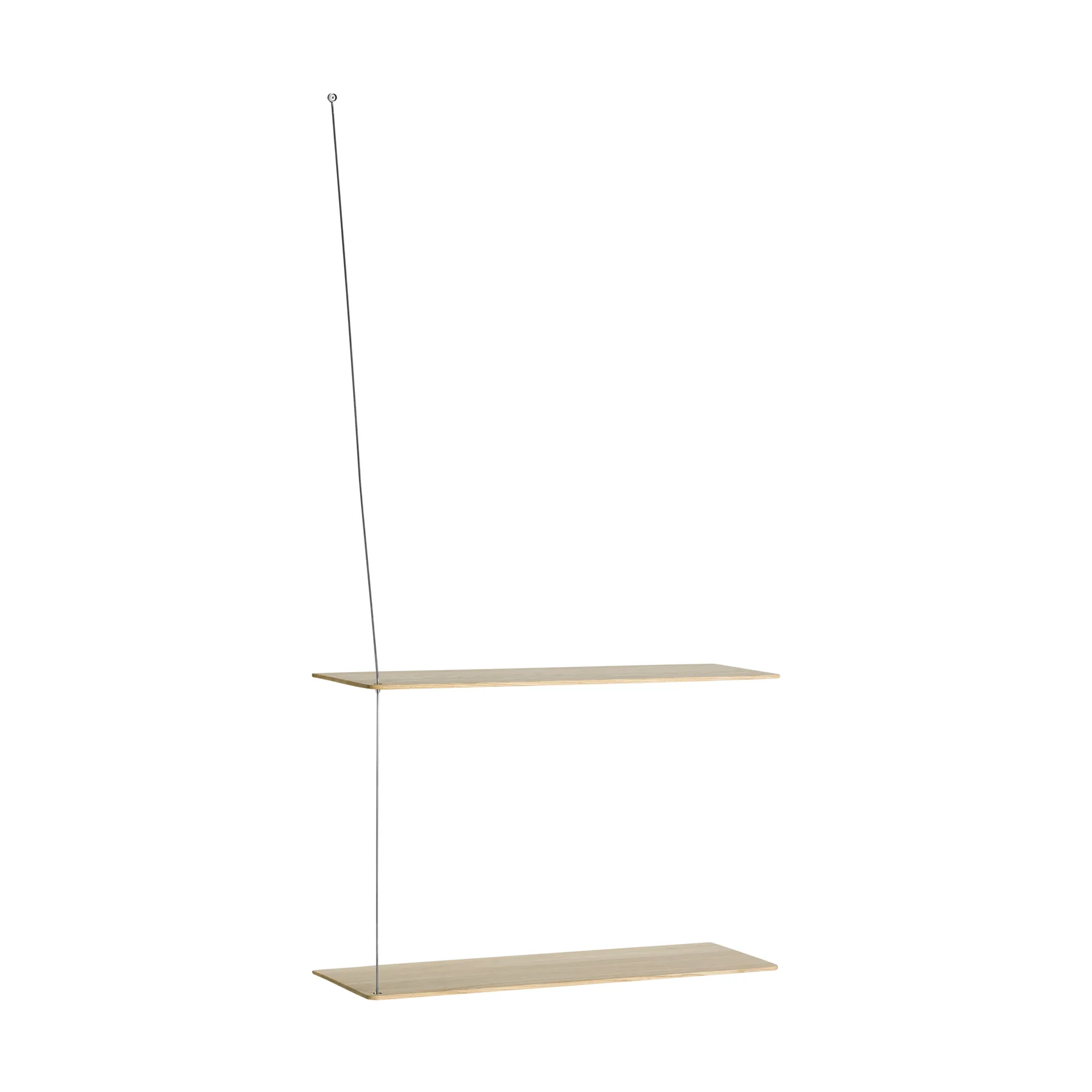 Stedge hylle, Hvitpigmentert eik-børstet stål, 60 cm, 2 hyller Woud