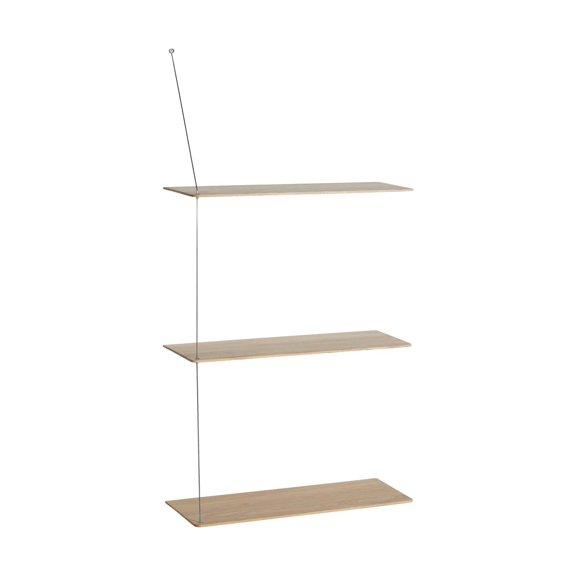 Stedge hylle, Hvitpigmentert eik-børstet stål, 60 cm, 3 hyller Woud