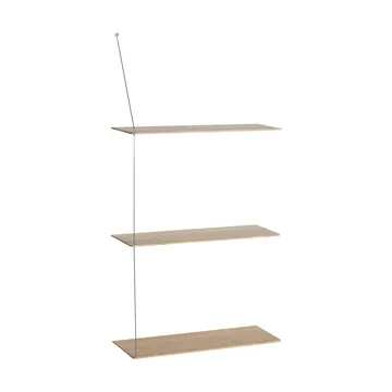 Stedge hylle - Hvitpigmentert eik-børstet stål, 60 cm, 3 hyller - Woud