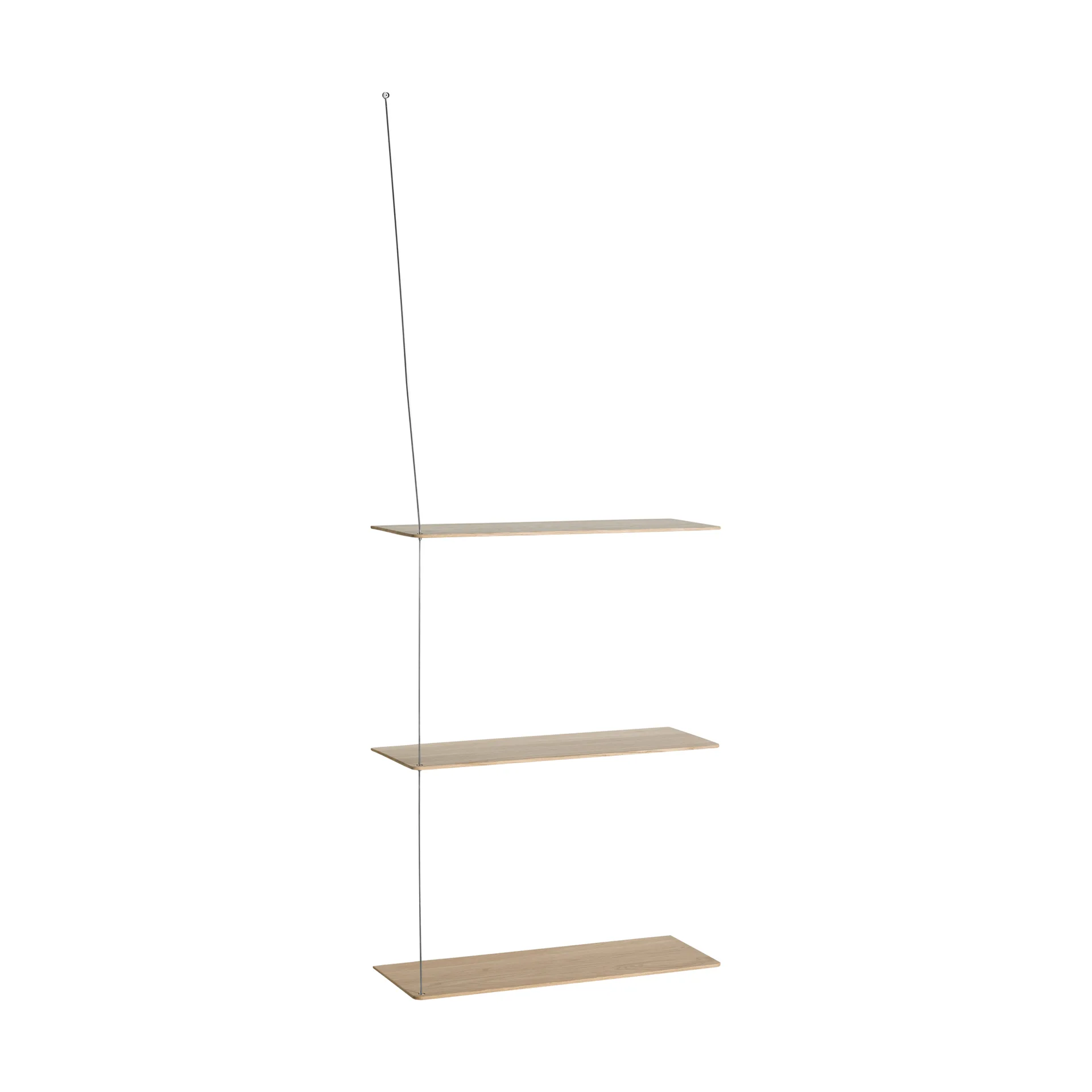 Stedge hylle, Hvitpigmentert eik-børstet stål, 60 cm, 3 hyller Woud