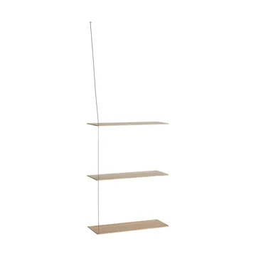 Stedge hylle - Hvitpigmentert eik-børstet stål, 60 cm, 3 hyller - Woud